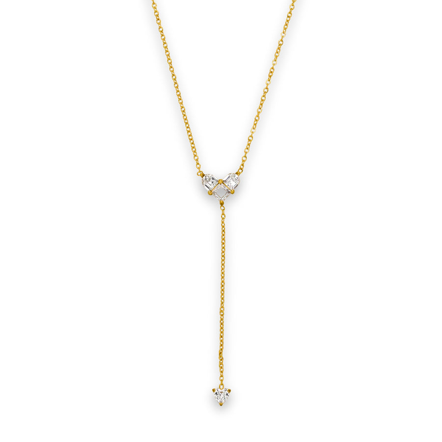 Shining Heart Drop Down Necklace