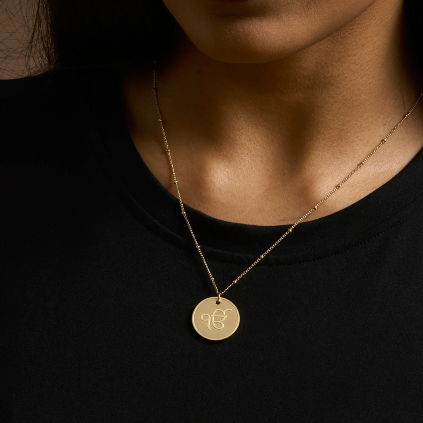 Ik Onkar necklace premium pendant – Sikh symbol jewellery in gold and silver