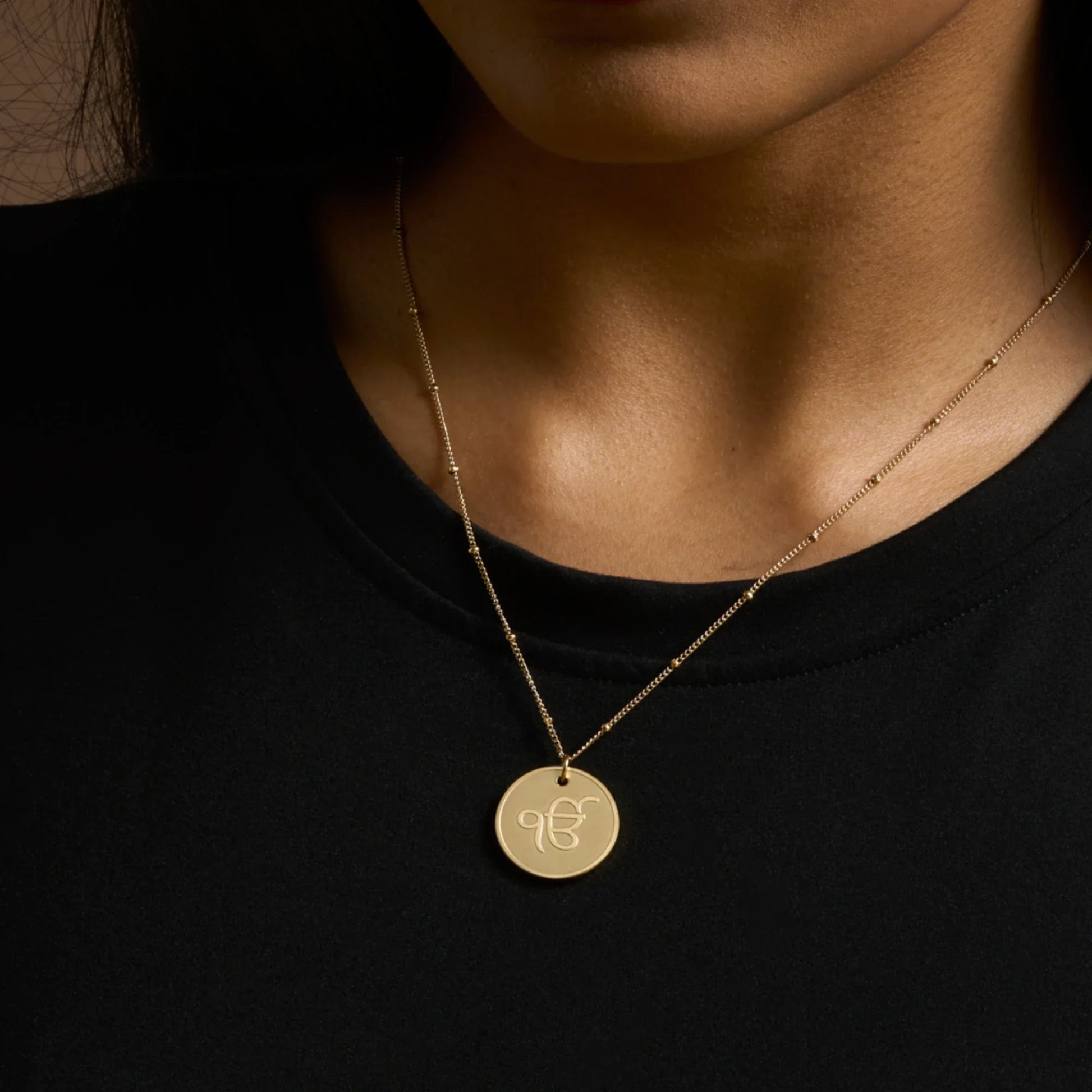 Ik Onkar necklace premium pendant – Sikh symbol jewellery in gold and silver