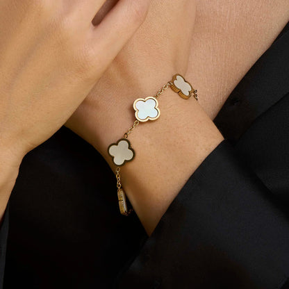 Lucky Leaf Pearl Bracelet