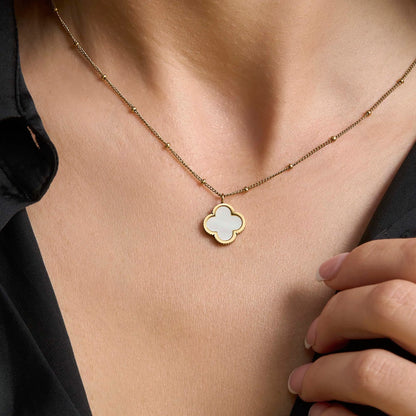 Lucky Leaf Pearl Necklace
