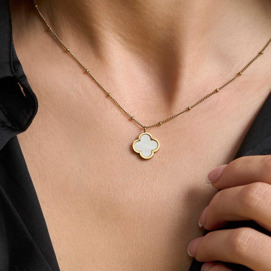 Lucky Leaf Pearl Necklace