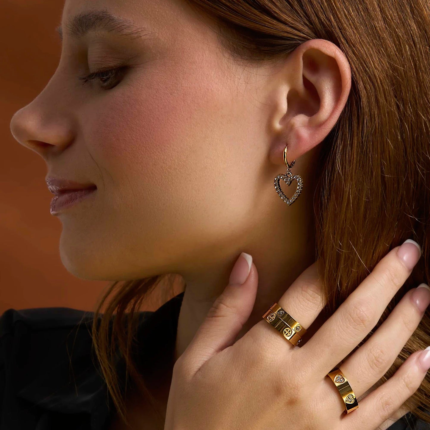 Luminous Heart Huggie Earrings