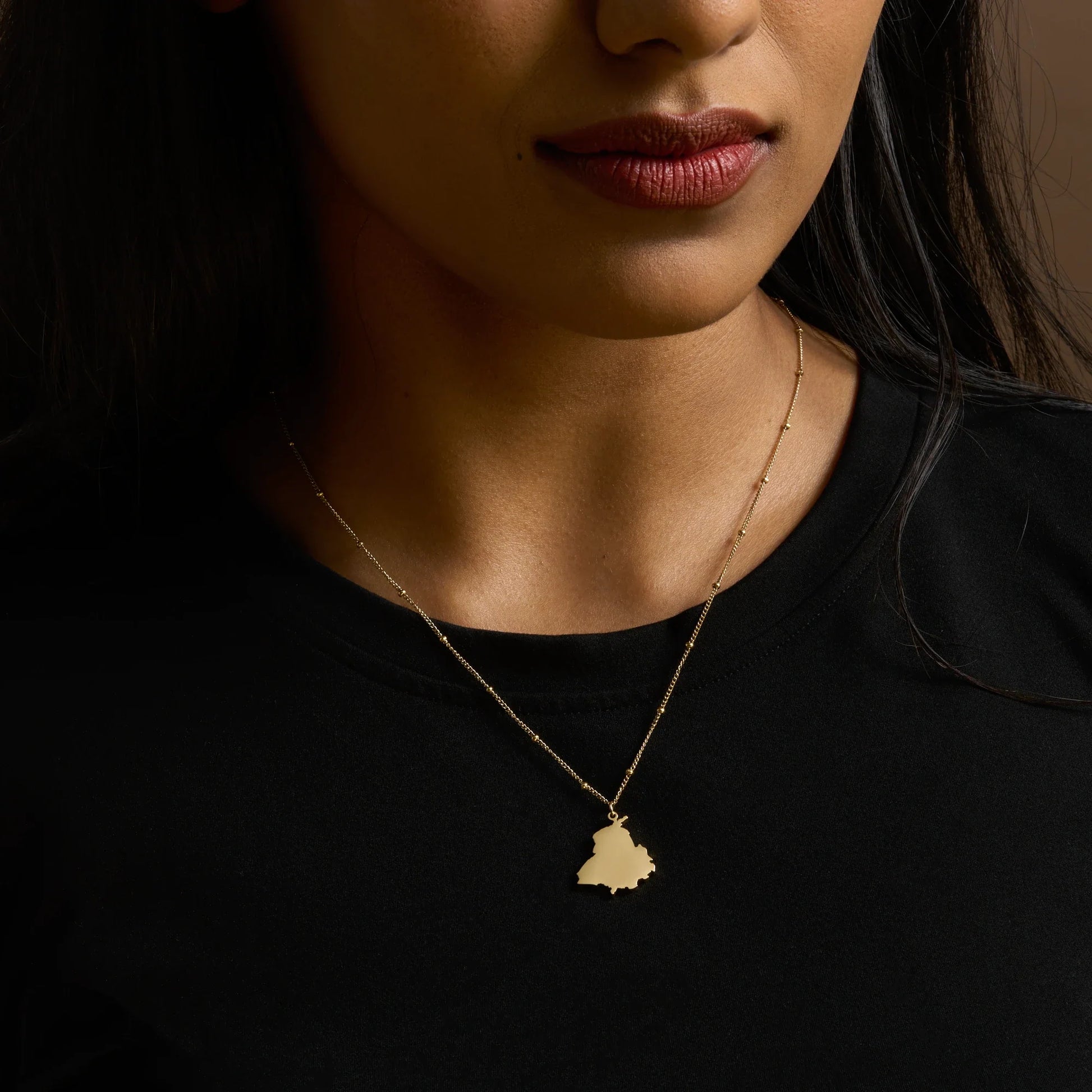 Panjab necklace Punjab premium pendant – Sikh symbol jewellery in gold and silver