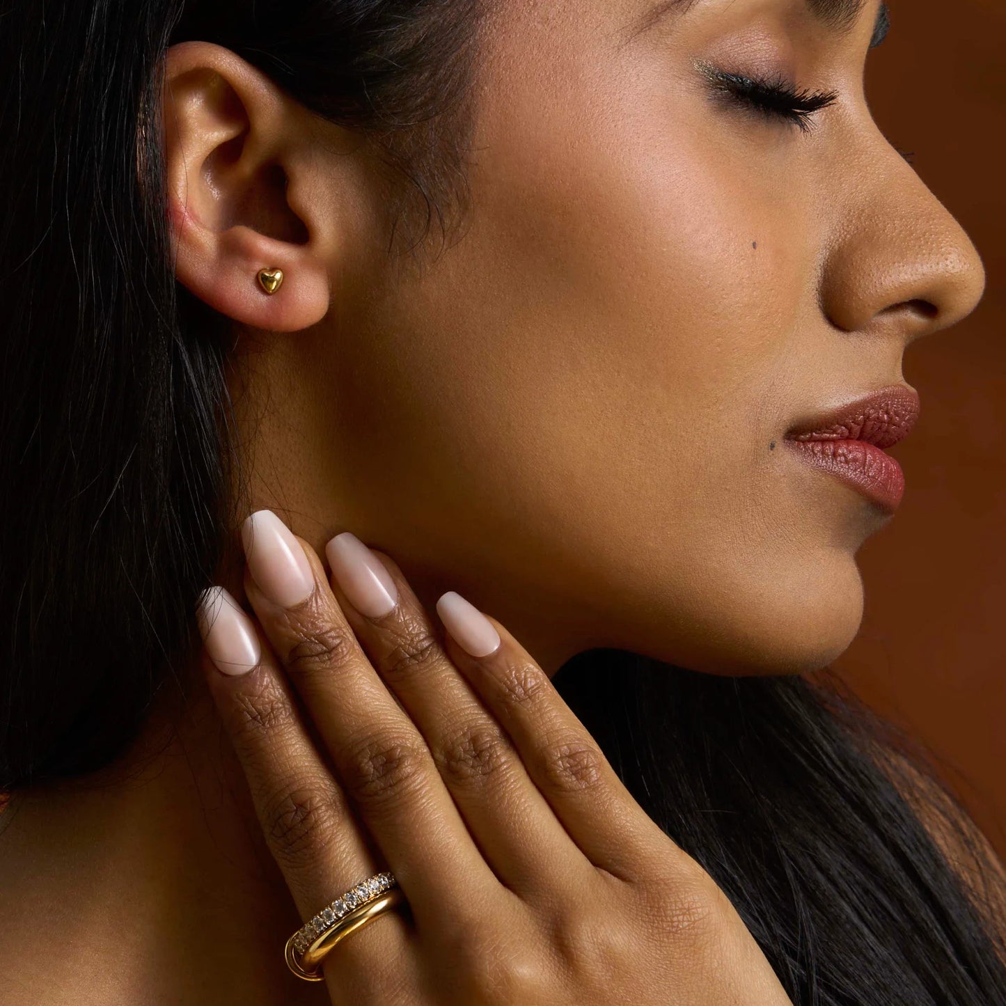 Petite Heart Stud Earrings