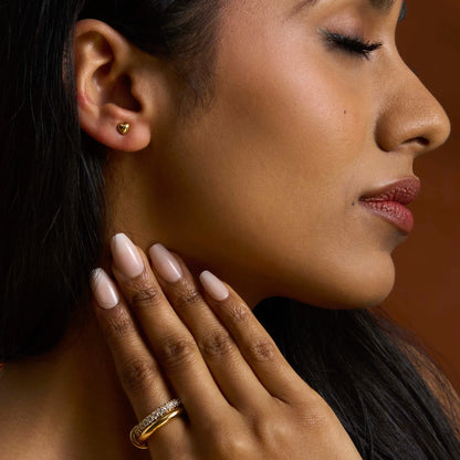 Petite Heart Stud Earrings