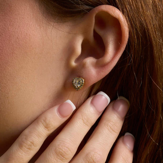 Radiant Shine Heart Stud Earrings