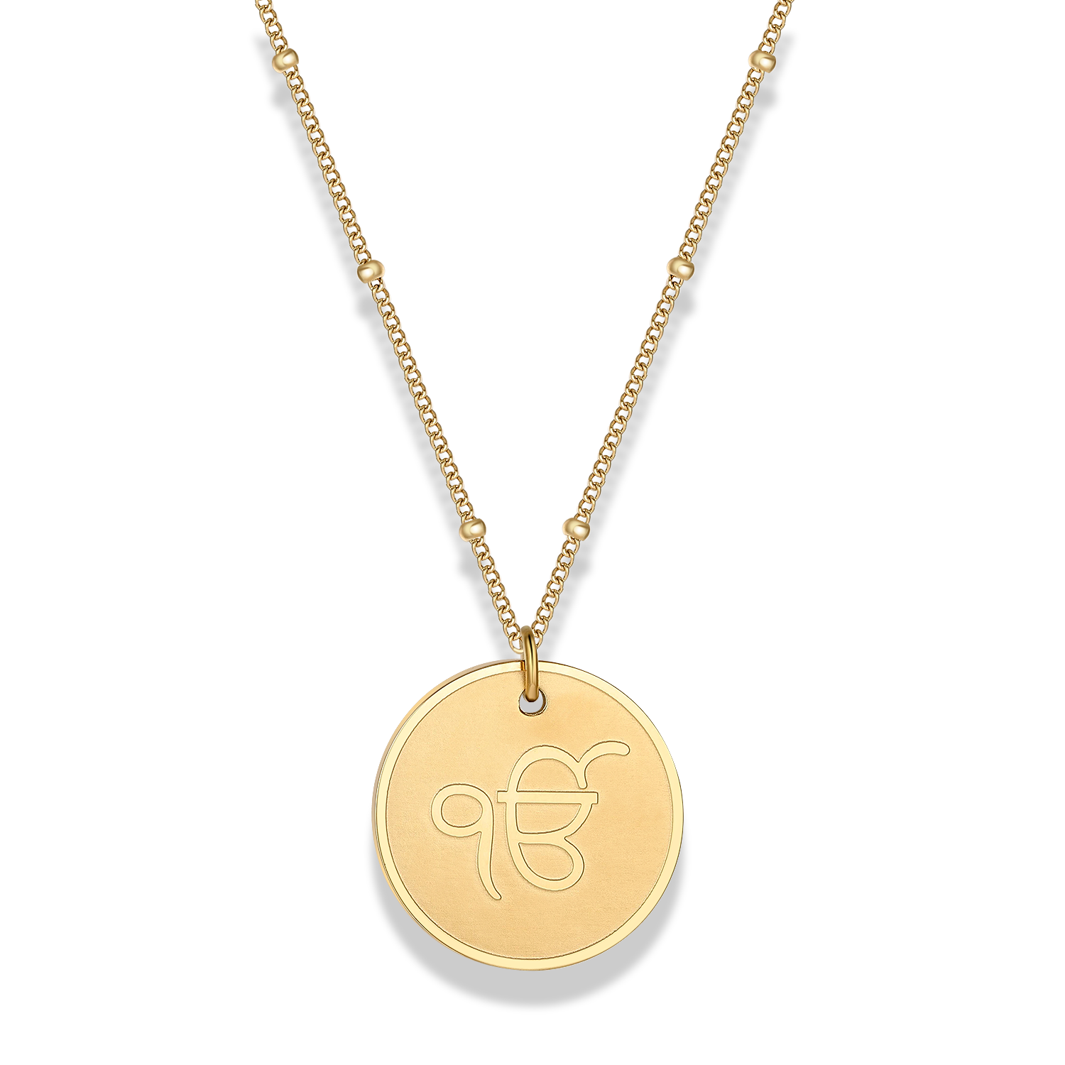 Ik Onkar necklace premium pendant – Sikh symbol jewellery in gold and silver