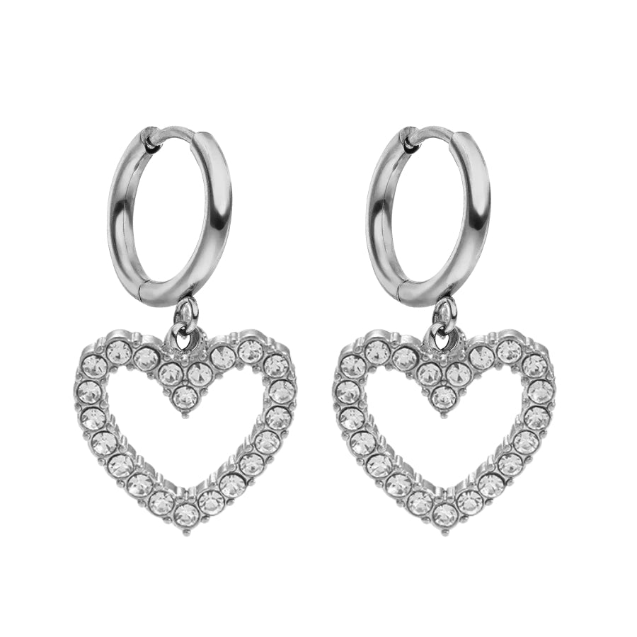Luminous Heart Huggie Earrings