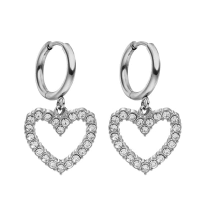 Luminous Heart Huggie Earrings