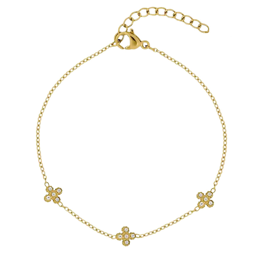 Pavé Flora Necklace + Bracelet 14k Gold Signature Set