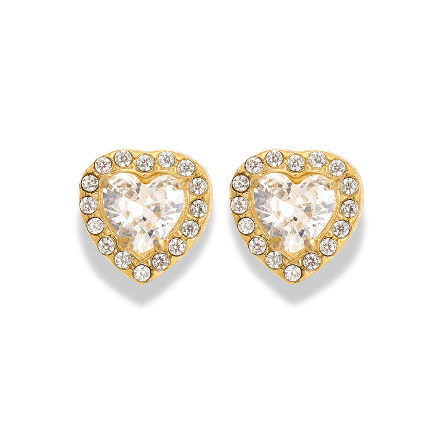 Radiant Shine Heart Stud Earrings