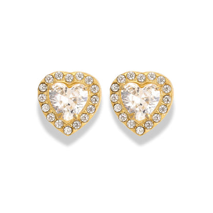 Radiant Shine Heart Stud Earrings