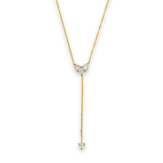 Shining Heart Drop Down Necklace